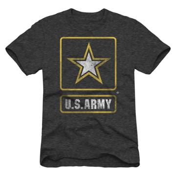 C-life Men's United States Army Logo T-shirt - Charcoal Heather