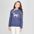 Girls' Flip Sequin Unicorn Hoodie - Cat & Jack Navy