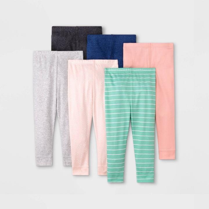 Baby Girls' 6pk Basics Pants - Cloud Island Pink Newborn