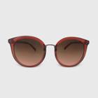 Women's Round Plastic Metal Combo Sunglasses - A New Day Brown