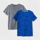 Boys' 2pk Favorite Short Sleeve T-shirt - Cat & Jack Heather Gray/bright Blue