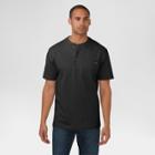 Dickies Men's Big & Tall Cotton Heavyweight Short Sleeve Pocket Henley Shirt- Black
