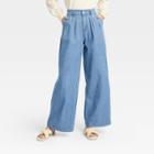 Women's High-rise Wide Leg Jeans - Who What Wear Blue