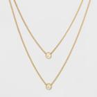 Target Channel Cubic Zirconia Short Two Row Necklace - A New Day Clear/gold