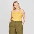 Women's Plus Size Scoop Neck Perfect Tank Top - Ava & Viv Yellow