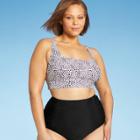 Kona Sol Women's Plus Size Square Neck Scoop Bikini Top - Kona