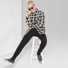 Men's Checkered Standard Fit Flannel Button-down Shirt - Original Use Black Tie M,