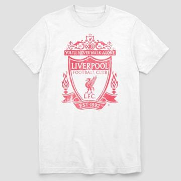 Men's Liverpool Fc Mono Color Logo Short Sleeve Graphic T-shirt - White