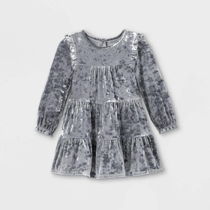 Toddler Girls' Tiered Velour Long Sleeve Dress - Cat & Jack