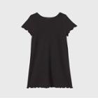 Toddler Girls' Short Sleeve Ribbed T-shirt Dress - Art Class Black