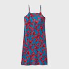 Women's Floral Print Satin Slip Dress - A New Day Blue