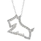 Target Sterling Silver Dog Pendant Necklace With Diamond Accents - White, Women's