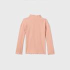 Toddler Girls' Long Sleeve Ribbed Mock Neck T-shirt - Art Class Pink