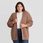 Women's Plus Size Open Layering Cardigan - Universal Thread Brown