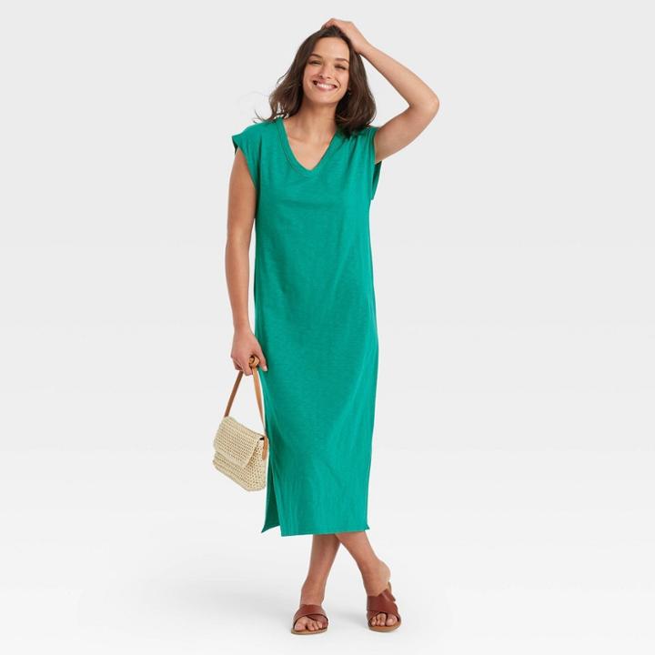 Women's Sleeveless Modern Knit Dress - Universal Thread Teal