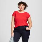 Women's Plus Size Short Sleeve Meriwether Crew Neck T-shirt - Universal Thread Red
