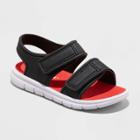 Toddler Tate Ankle Strap Sandals - Cat & Jack Black/red