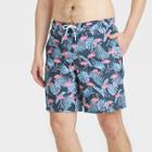 Men's 9 New Two-tone Flamingo Board Shorts - Goodfellow & Co Navy Blue