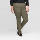 Women's Plus Size 5 Pocket Ponte Pants - Ava & Viv Olive