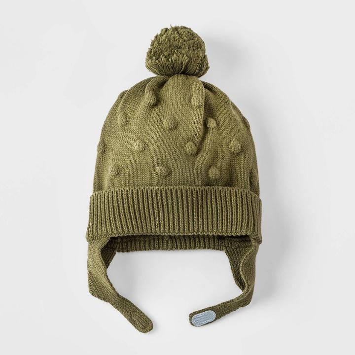 Baby Girls' Bobble Hat - Cat & Jack Green Newborn