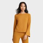 Women's Bell Long Sleeve Boat Neck T-shirt - Who What Wear Brown