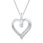 Target 1/20 Ct. T.w. Round Diamond Prong And Nick Set Heart Pendant In Sterling Silver (ij-i2-i3) (18), Women's, White