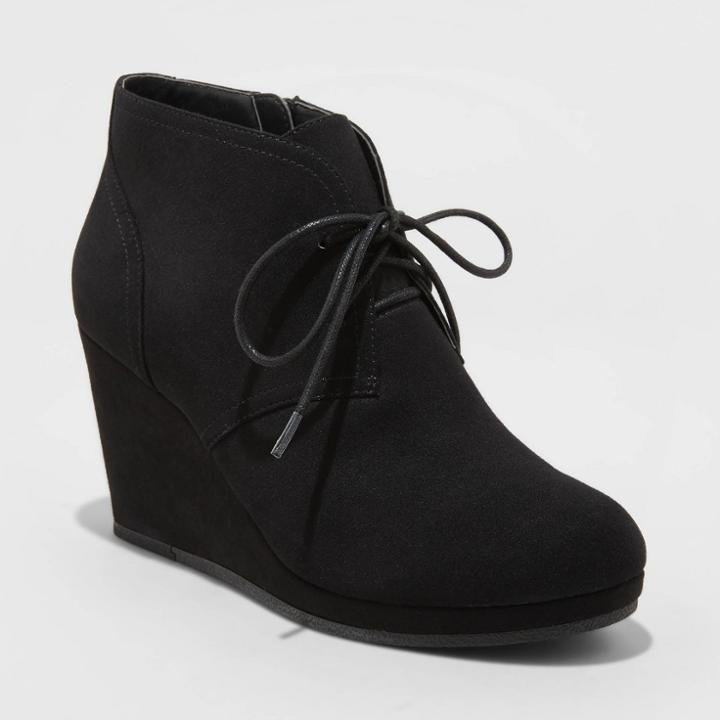 Women's Bessie Wedge Bootie - Universal Thread Black