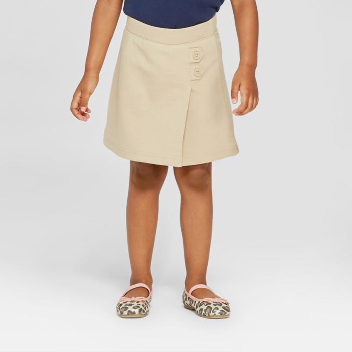 Toddler Girls' Knit Uniform Skort - Cat & Jack Khaki (green)