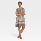 Women's Flutter Elbow Sleeve A-line Dress With Tassels - Knox Rose Light Green Floral