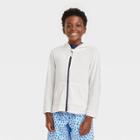 Boys' French Terry Hooded Zip-up Cover Up Top - Cat & Jack White