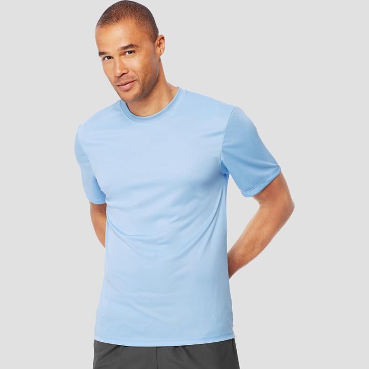 Hanes Men's Short Sleeve Cooldri Performance T-shirt -light Blue 2xl,