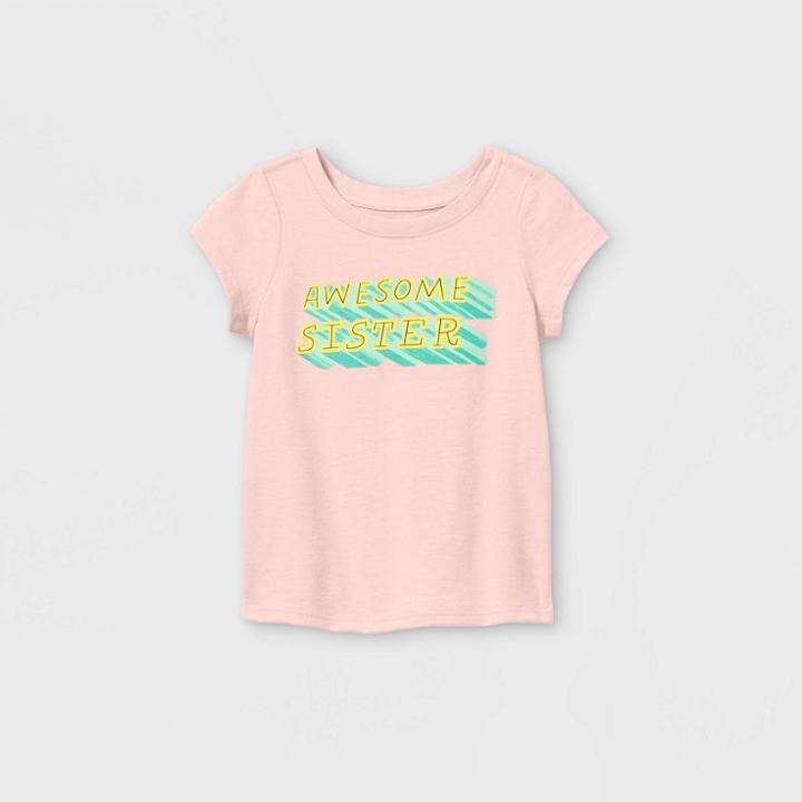 Toddler Girls' 'awesome Sister' Short Sleeve T-shirt - Cat & Jack