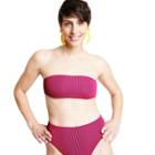 Women's Two-tone Pucker Bandeau Bikini Top - Tabitha Brown For Target Pink/black Xxs