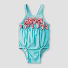 Baby Girls' Floral One Piece Swimsuit - Cat & Jack Blue
