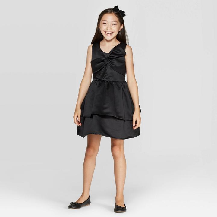 Girls' Satin Dress - Cat & Jack Black Xl