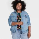No Brand Pride Adult Plus Size Queer Artist Design New York 1969 Denim Jacket - Light Wash