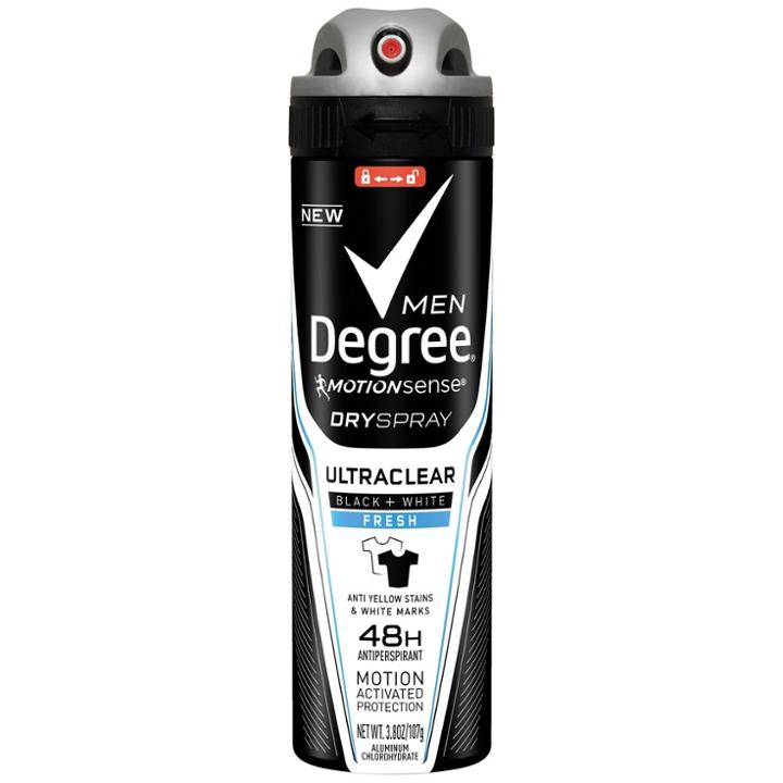 Target Degree Men Ultraclear Antiperspirant Deodorant Dry Spray Black & White Fresh