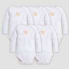 Burt's Bees Baby Organic Cotton 5pk Long Sleeve Bodysuit - Cloud