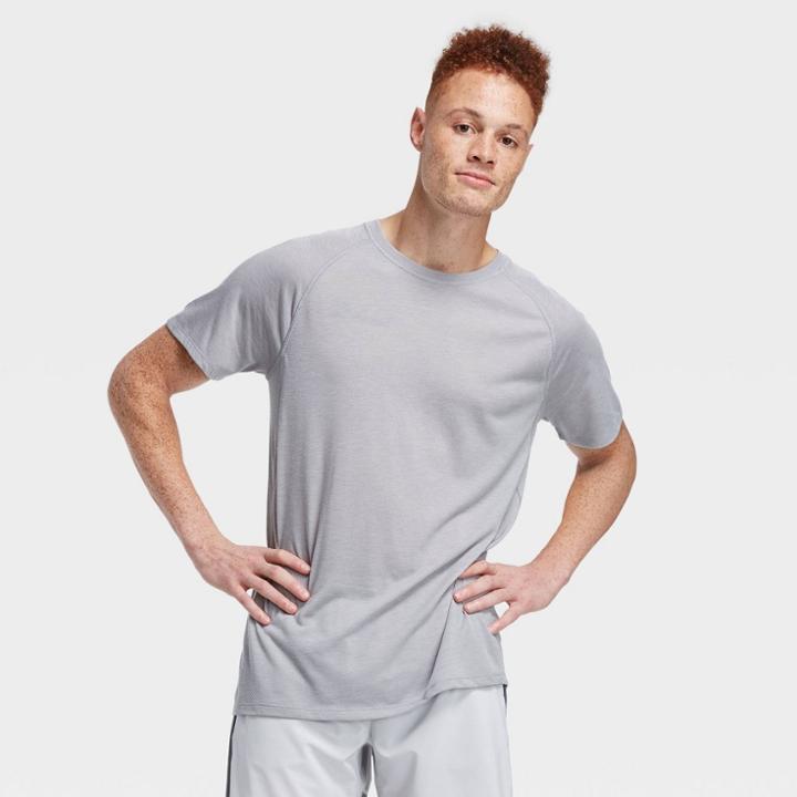 Men's Short Sleeve Run T-shirt - All In Motion Light Gray S, Men's,
