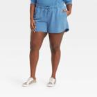 Women's Plus Size High-rise Pull-on Shorts - Universal Thread Blue