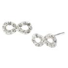 Target Silver Plated Brass Clear Crystal Infinity Stud Earrings, Women's,