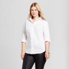 Women's Plus Size Perfect Button-down - Ava & Viv White X
