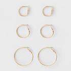 Hoop Earring Set 3ct - A New Day Gold, Women's,