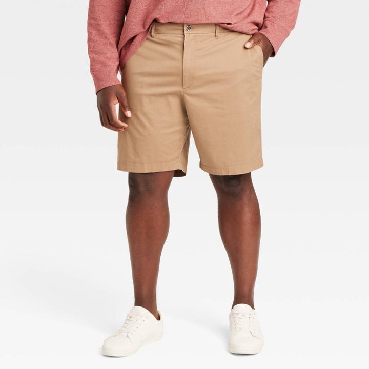 Men's Big & Tall 9 Slim Fit Chino Shorts - Goodfellow & Co Tan
