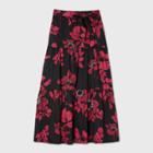 Women's Floral Print Tiered A-line Maxi Skirt - Who What Wear Red