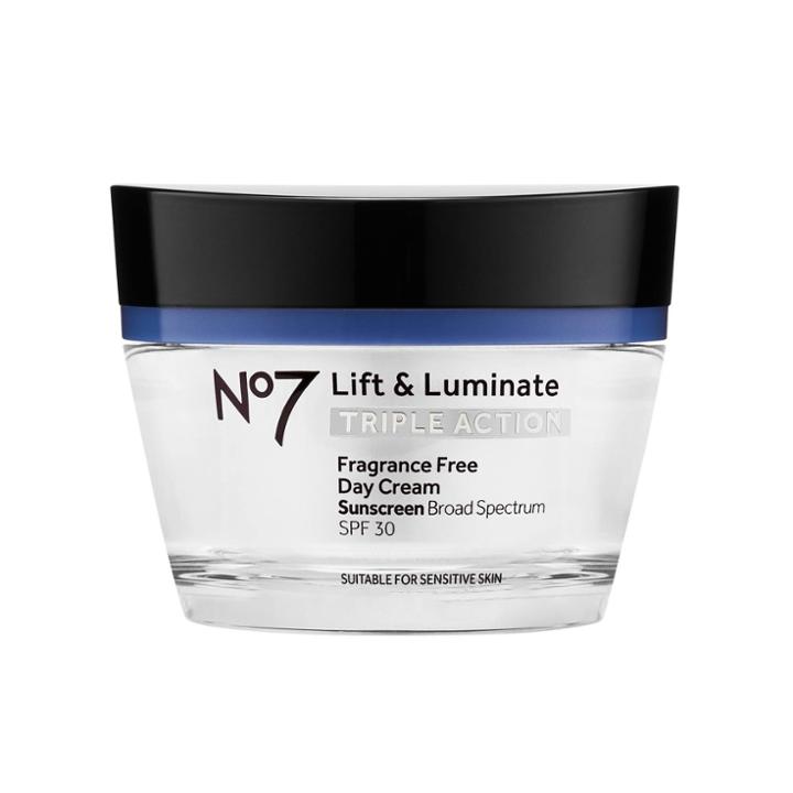 No7 Lift & Luminate Triple Action Fragrance Free Day Cream With Spf 30