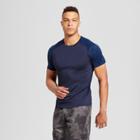 Men's Compression Jacquard Mesh Pieced Short Sleeve T-shirt - C9 Champion Navy