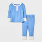 Baby Boys' 2pc Henley Top & Bottom Set - Cat & Jack Blue Newborn