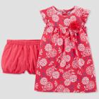 Baby Girls' 1pc Poppy Floral Dress - Just One You Made By Carter's Coral Newborn, Girl's, Pink