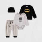 Baby Boys' Dc Comics Batman Top And Bottom Set - Newborn, Black/gray